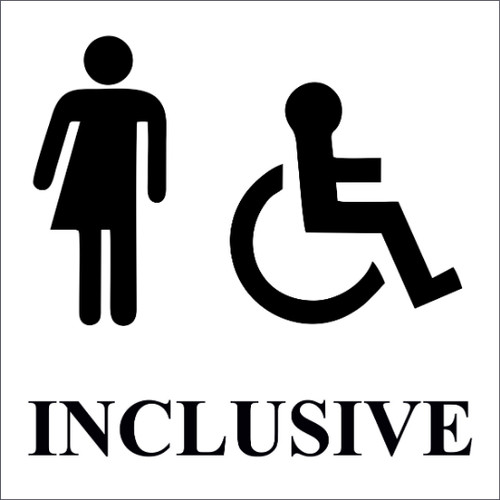 Inclusive gender neutral sign - inclusive,