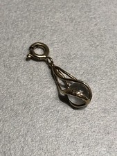 Designer QVC Uri Geller 9ct 375 Yellow Gold  Rock Crystal Ball Pendant Charm