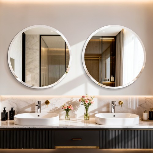 Round beveled frameless - beveled,