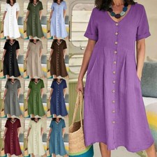 Ladies V Neck Casual Cotton