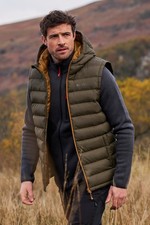 Mountain Warehouse Men's Seasons Hooded Padded Gilet Waterproof Outdoor Jacket