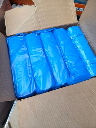 Disposable blue plastic - blue, aprons