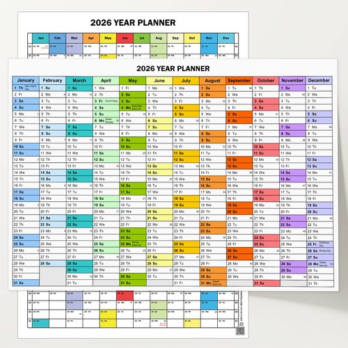 2026 vertical year planner - vertical,