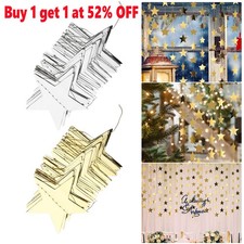 4M Silver/Gold Bunting Garland Hanging Paper Star Garlands for Christmas Party