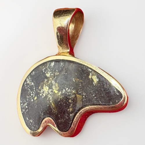 Gold bear paw - bear, pendant