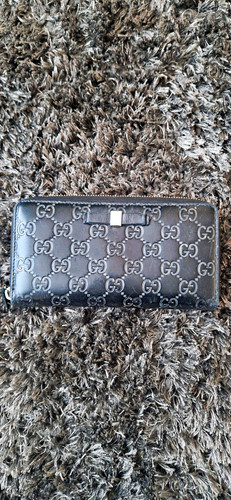 Gucci black leather guccissima - black,
