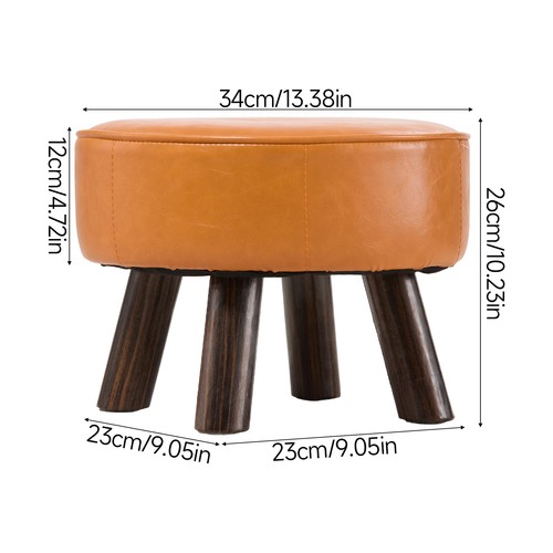 Leather footstool pouffe stool - leather,