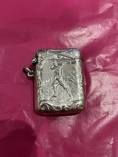 925 Sterling Silver Golfer Vesta Case