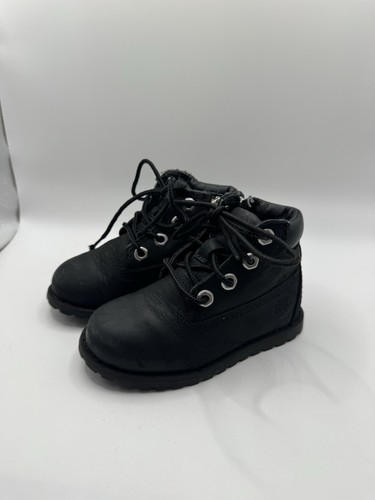 Black leather timberland - black,