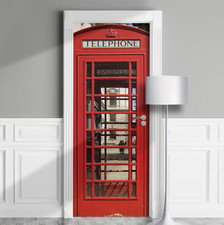 Red Telephone Box Door Decal