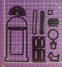 Front Door with Decorative Elements Dog, Fence & More Metal Cutting Dies