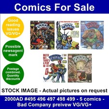 2000AD #495 496 497 498 499 - 5 comics - Bad Company preivew VG/VG+