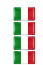 4 X Domed Italian Flag Gel