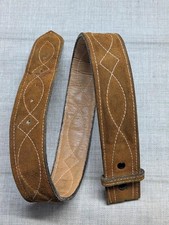 vintage HANDCRAFTED buckle belt WESTERN leather 32 cognac GUN holster bianchi