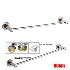 Wall Mounted Towel Rail 60cm Single Rack Holder for Bathroom Kitchen