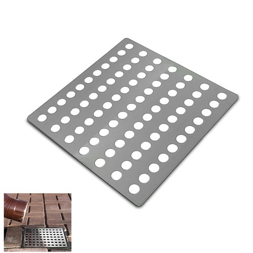 Square metal drain cover - square, leaf