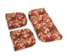 Settee Wicker 3 Piece Cushion