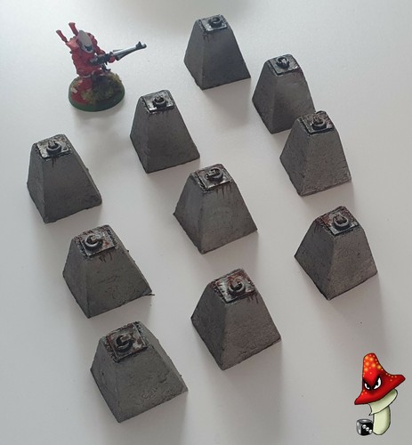 Dragons teeth tank traps - tank,