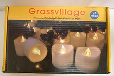 Grassvillage Flameless LED Tealight Wave Candles x24 'flickering' GWO** F/GC
