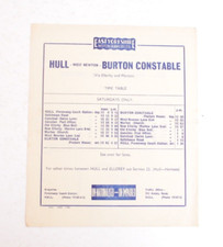 Bus Coach Timetable Sheet East