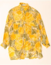 NITYA Womens Oversized Shirt Dress EU 40 Medium Yellow Floral Cotton BV10