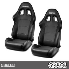Sparco R500 Sky Seats (Pair) - Adjustable Tilt & Recline, Durable Soft Vinyl