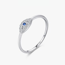 CELINA SIMPLE EVIL EYE CZ (SILVER) RING
