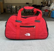 North Face Red Rolling Duffel Weekend Travel Bag Heavy Duty Retractable Handle M
