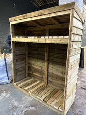 HEAVY DUTY TIMBER WOODEN GARDEN LARGE LOG STORE FIREWOOD STORAGE SHED TANALISED