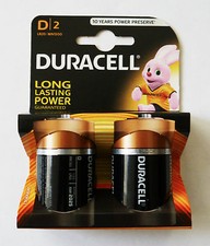 DURACELL DURALOCK 2 X D 1.5V VOLT BLOCK BATTERY CELL ALKALINE POWER PRESERVE