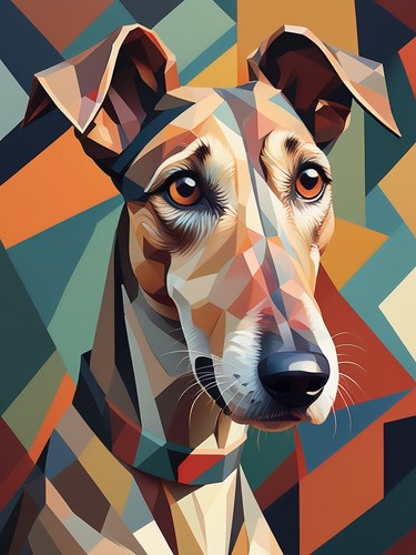 Bauhaus style lurcher print - bauhaus,