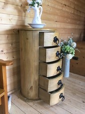 Drum round drawers solid waxed