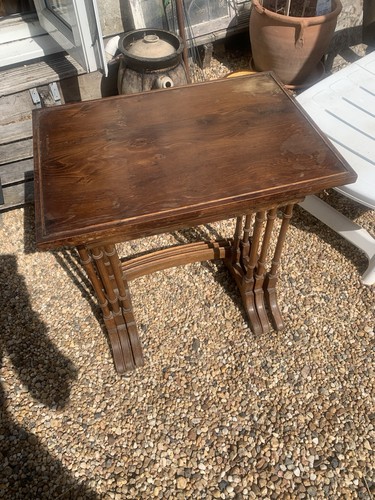 Edwardian mahogany inlaid nest - mahogany,