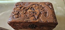 Vintage Hand-Carved Wooden Box