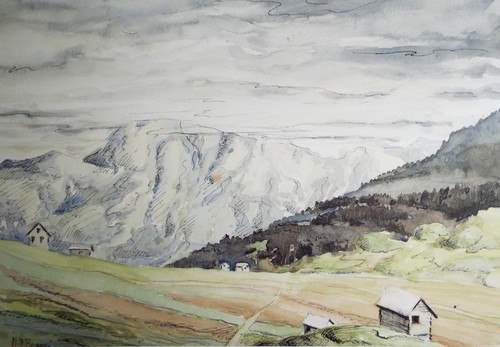 Original watercolour alpine - original, watercolour,
