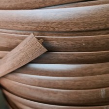 WALNUT WOODGRAIN T TRIM EDGING SINGLE LIPPED FOR 15MM FURNITURE PLY 10 METERS