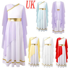 UK Kids Girls Ancient Greek Rome Toga Greece Roman Princess Dress Party Outfits