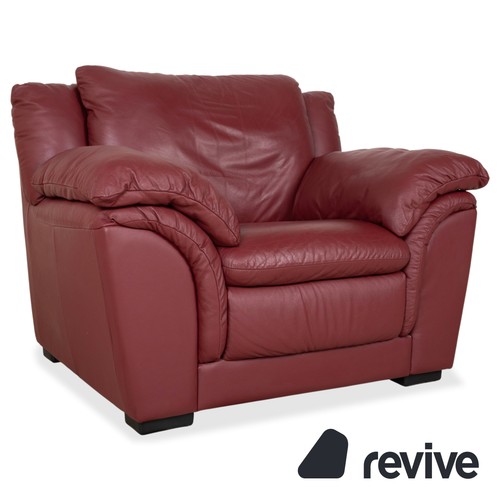 Natuzzi leather armchair - leather, red