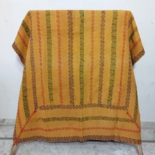 Boho Kantha Yellow Quilt Heavy