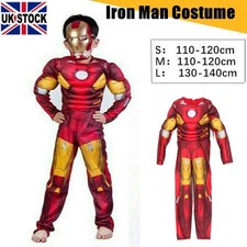 Boys/Kids Deluxe Iron Man Costume Avengers Superhero Fancy Cosplay Outfits.
