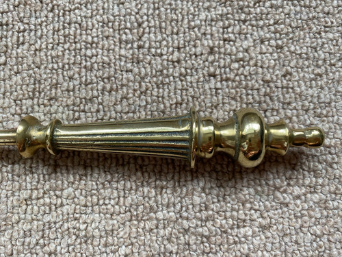 Old brass fire poker - old,