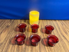 6 x Votive or Tealight Candle Holders & Light up Flameless Candle  (J)