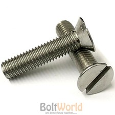 M6 M8 M10 M12 A2 STAINLESS STEEL MACHINE SCREWS CSK COUNTERSUNK SLOTTED BOLTS