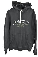 JAck Wills Distressed Black Mens Hoodie Sweatshirt Pullover Size XS Casual