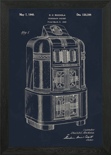 Vintage jukebox patent framed - vintage,