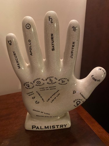 Vtg large ceramic palmistry - ,