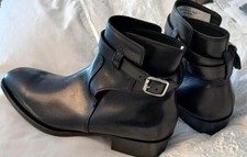 NEW PAUL SMITH BLACK DENZA LEATHER BOOTS - 8 EU 42 / MADE FROM 100% CALF LEATHER