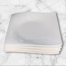 Maxwell Williams White Basics Motion 4x Salad Plates 8x8” Square Good Condition