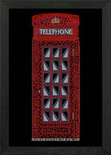 Red phone booth mosaic - red,