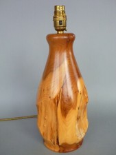 Turned wood table lamp - table,